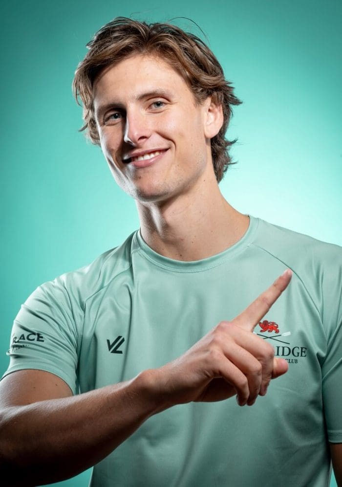 CUBC athlete in light blue top having fun