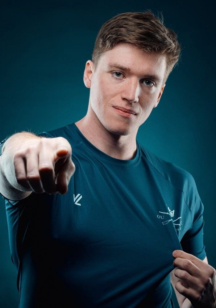 OUBC athlete in dark blue top