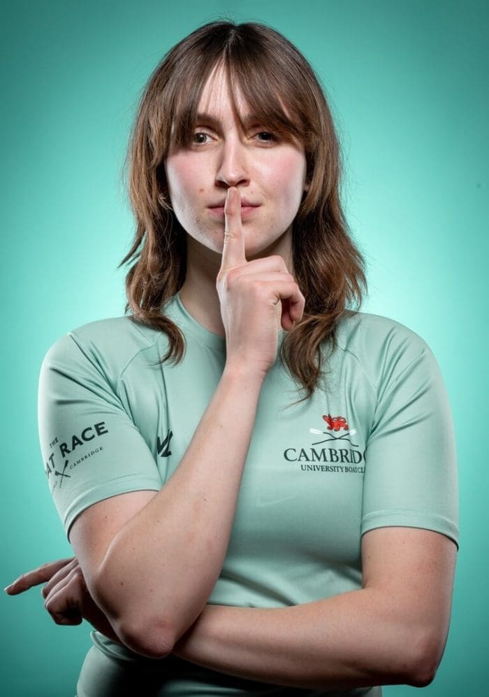 CUBC athlete in light blue top having fun