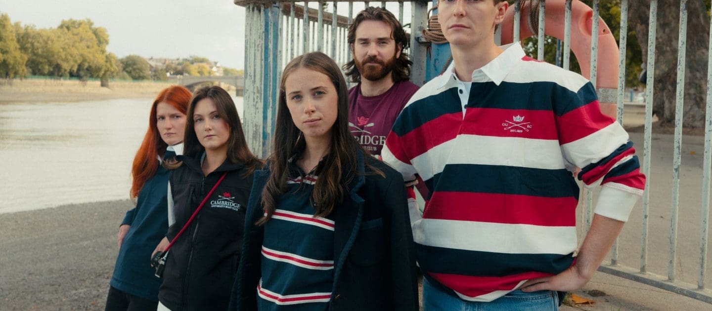 Group of people wearing Boat Race clothing range