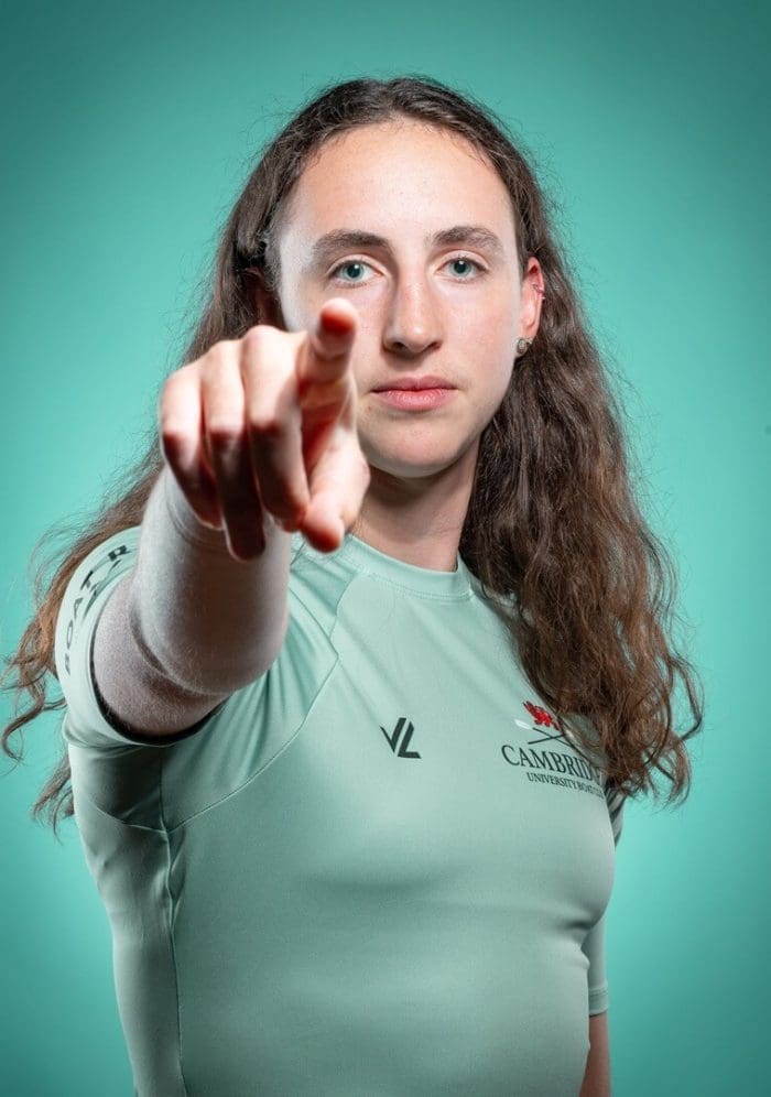 CUBC athlete in light blue top having fun