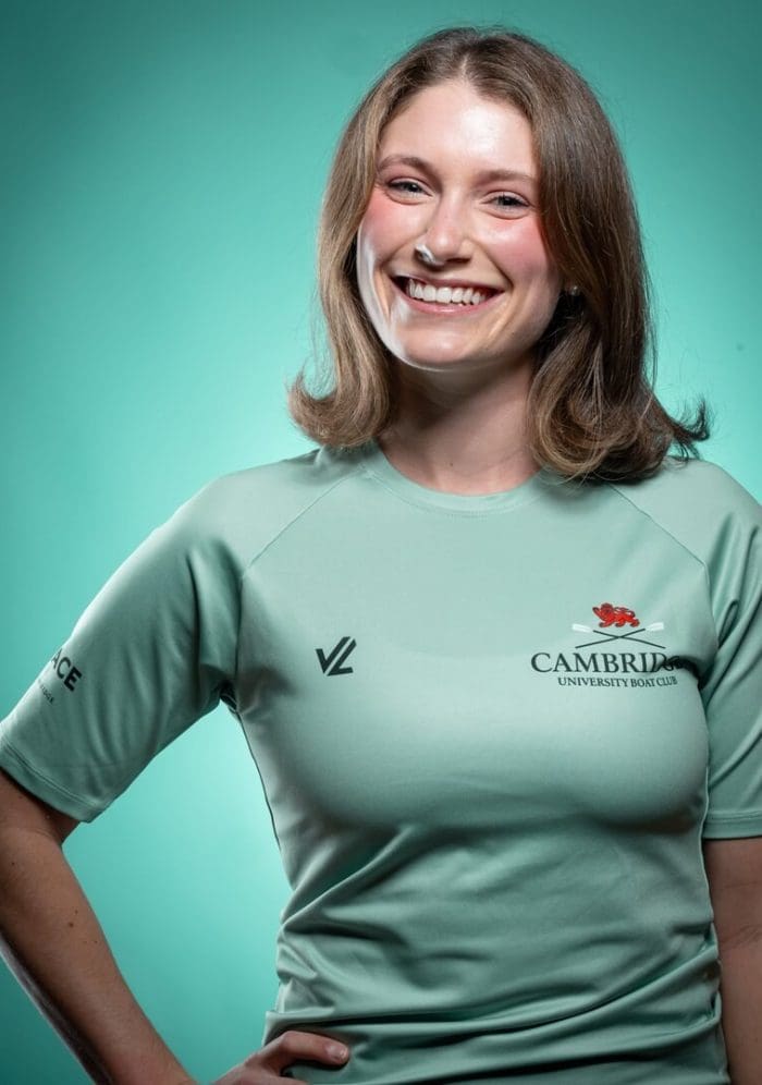 CUBC athlete in light blue top having fun