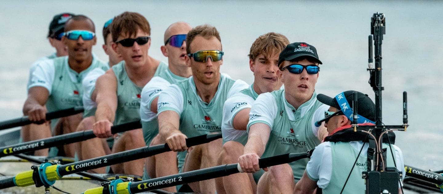 Cambridge men racing in JL kit