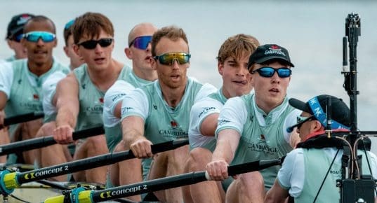 Cambridge men racing in JL kit