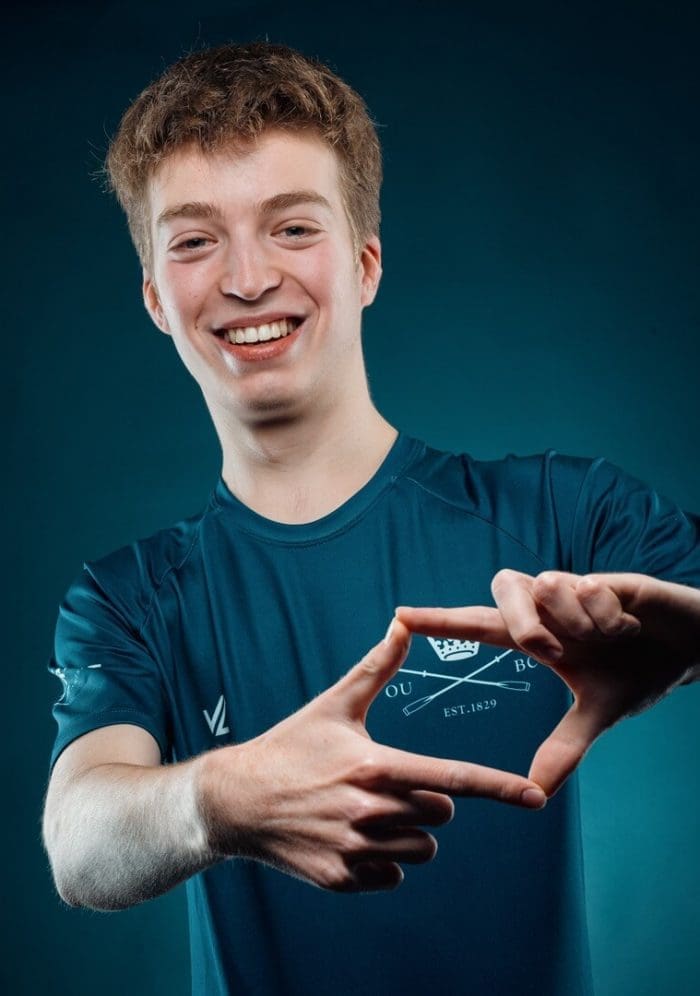 OUBC athlete in dark blue top