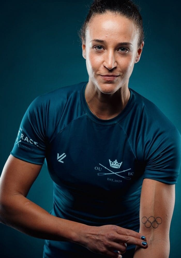 OUBC athlete in dark blue top