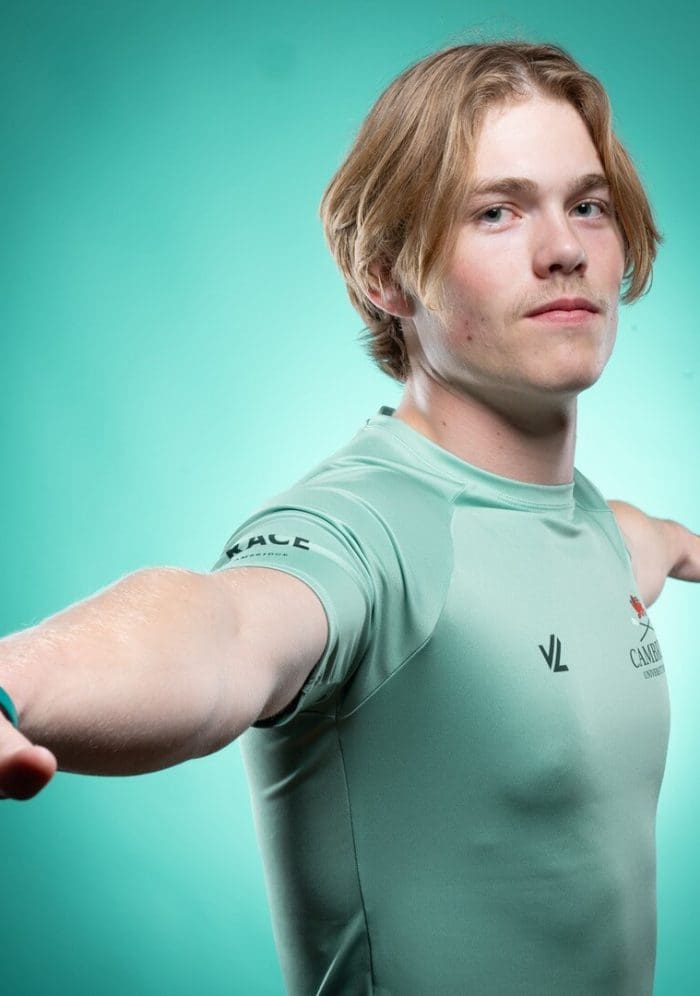 CUBC athlete in light blue top having fun