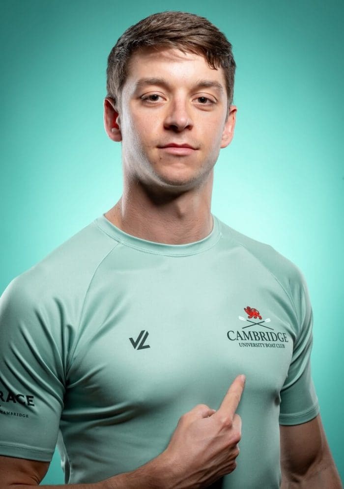 CUBC athlete in light blue top having fun