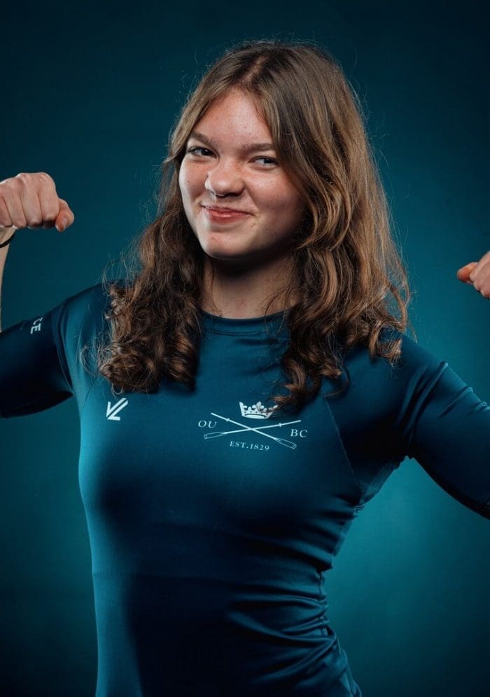 OUBC athlete in dark blue top