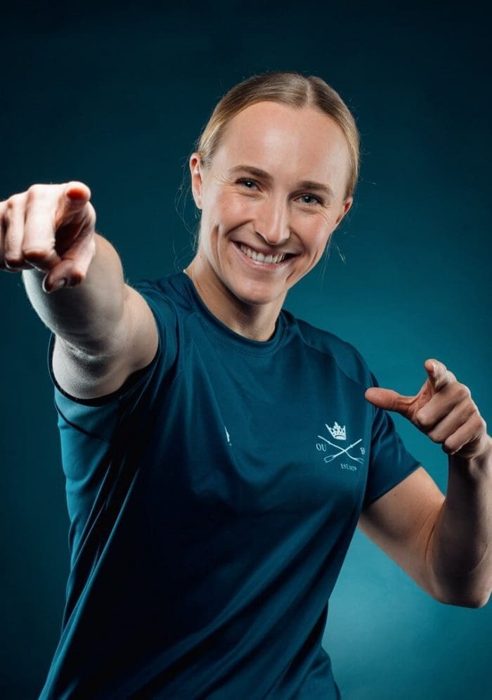 OUBC athlete in dark blue top