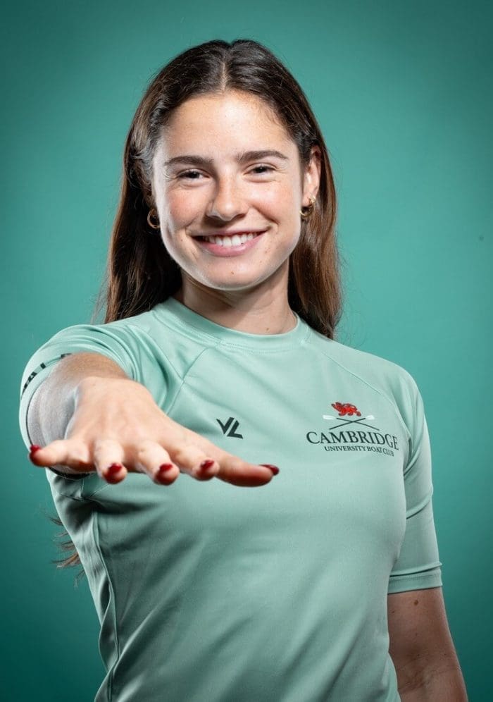 CUBC athlete in light blue top having fun