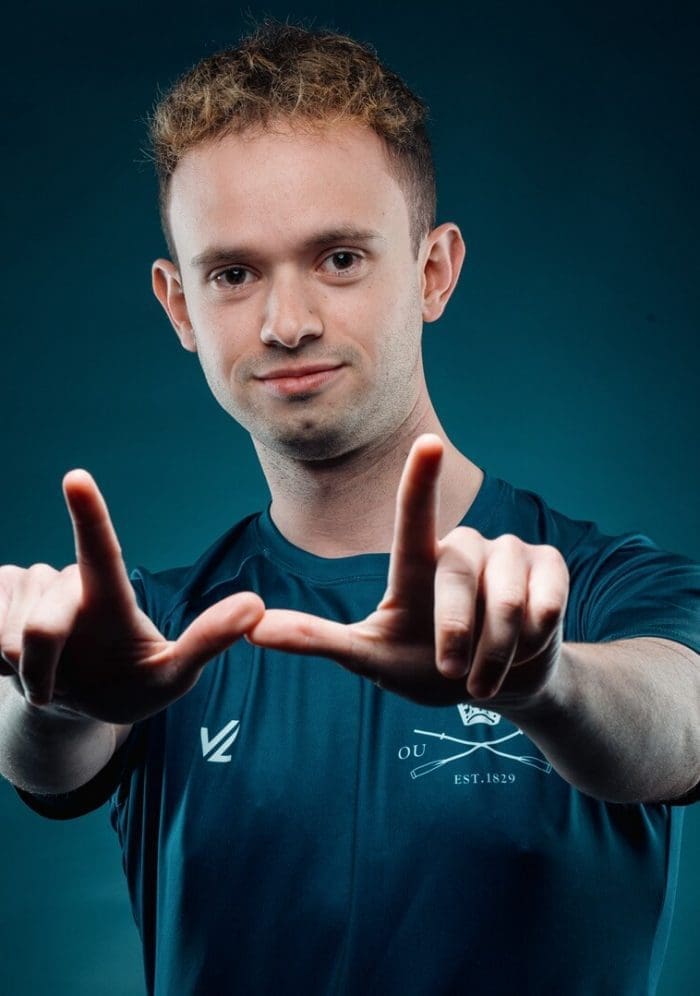 OUBC athlete in dark blue top