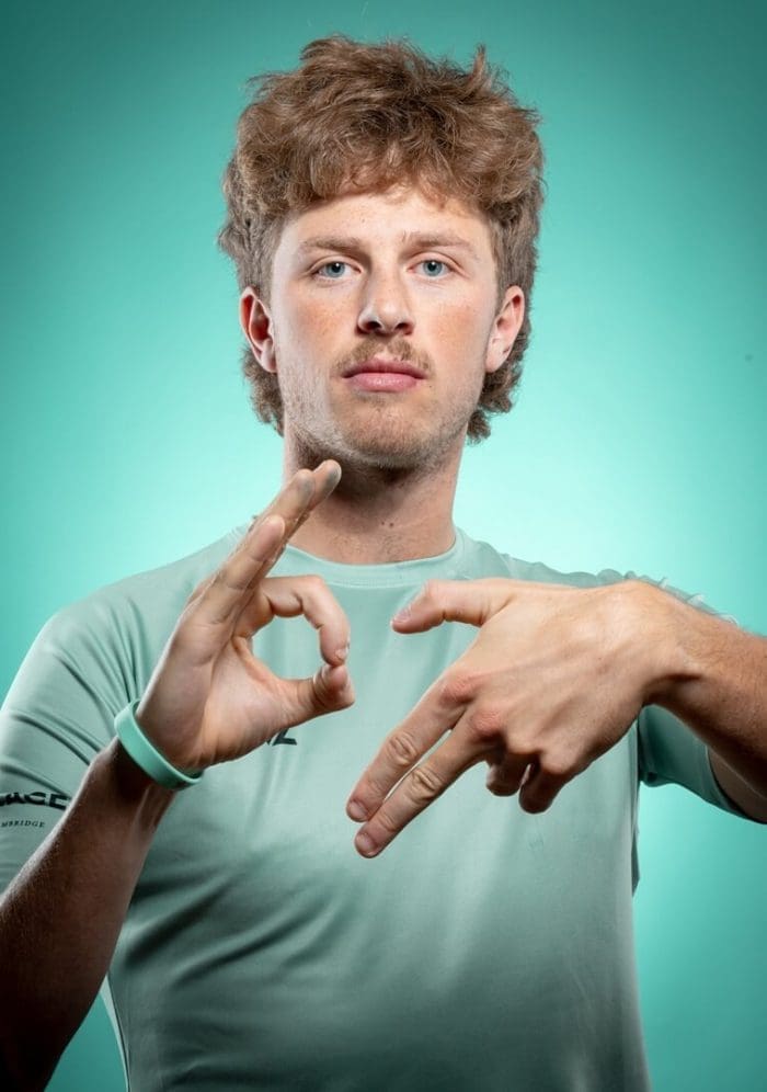 CUBC athlete in light blue top having fun