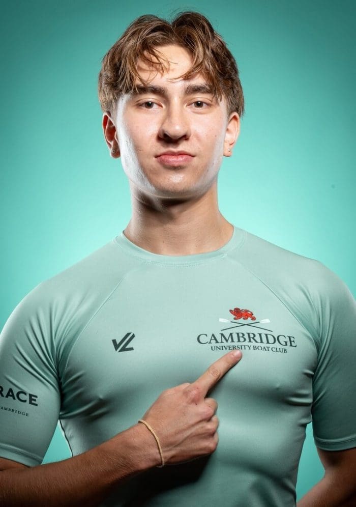 CUBC athlete in light blue top having fun