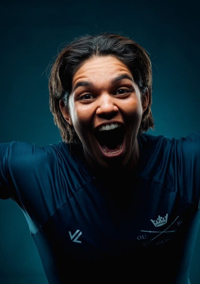 OUBC athlete in dark blue top