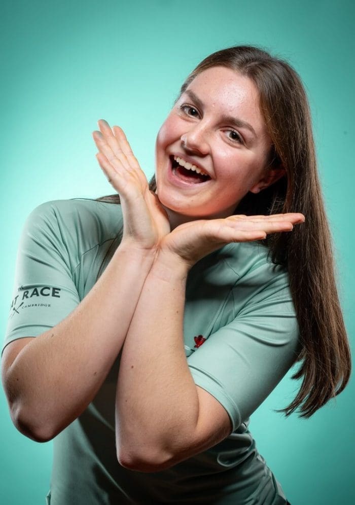 CUBC athlete in light blue top having fun