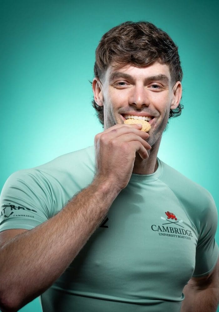 CUBC athlete in light blue top having fun