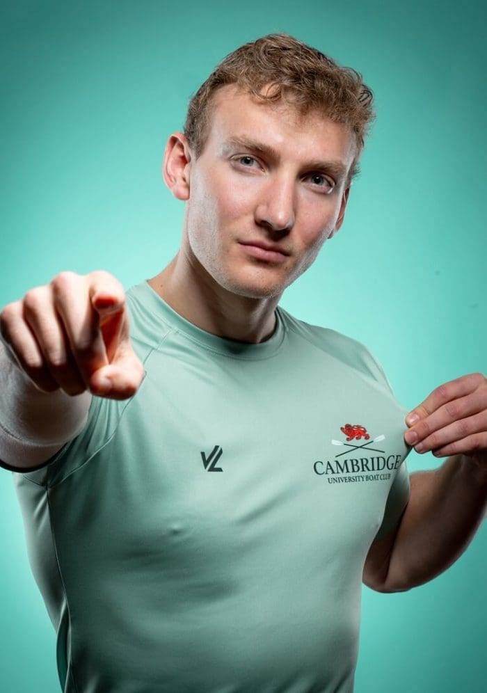 CUBC athlete in light blue top having fun