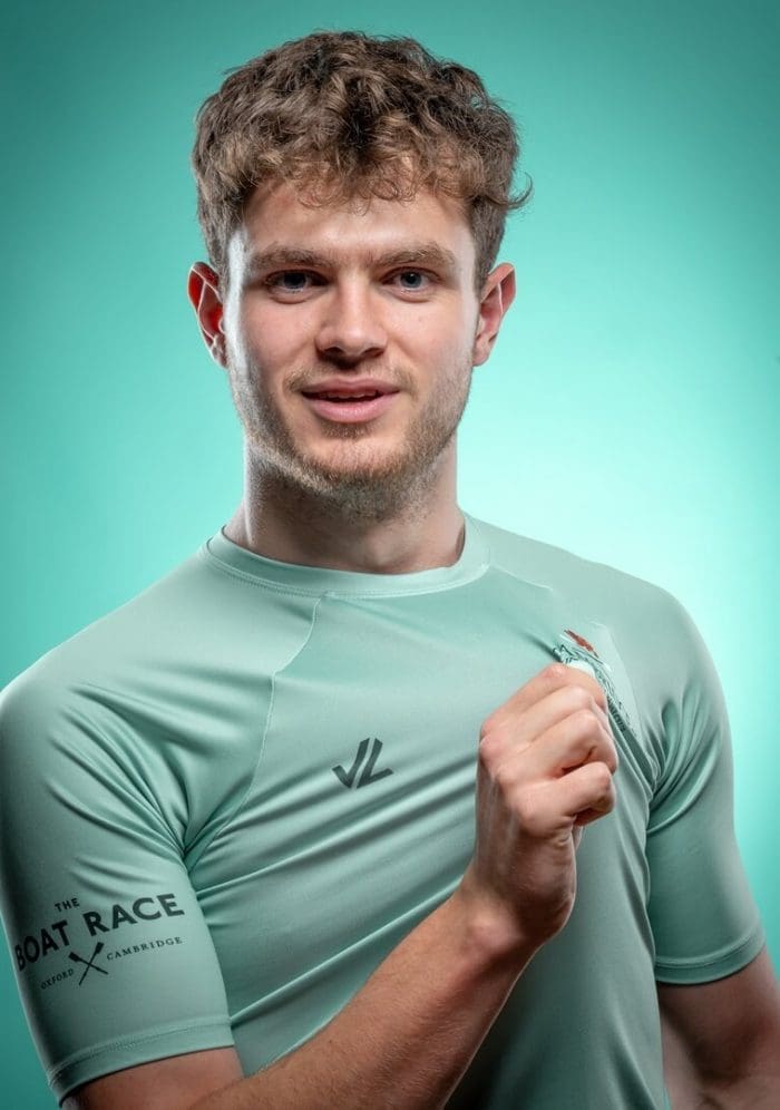 CUBC athlete in light blue top having fun