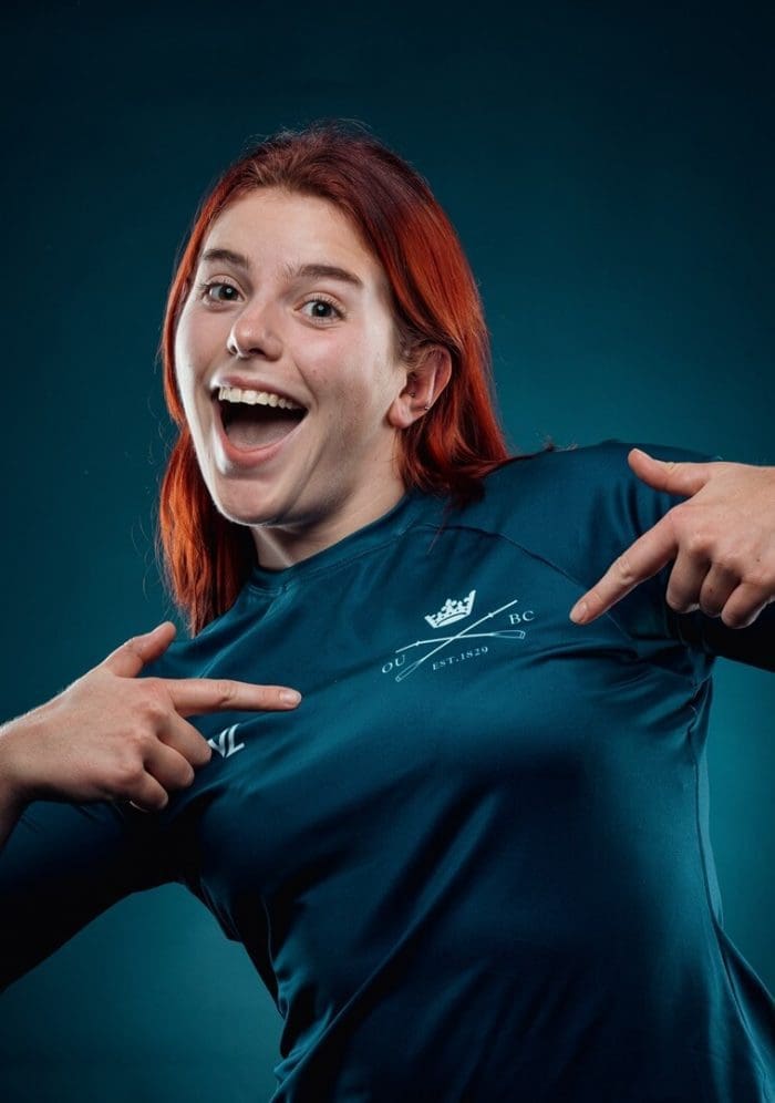 OUBC athlete in dark blue top