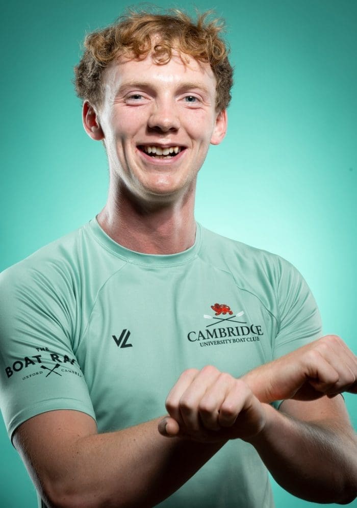 CUBC athlete in light blue top having fun