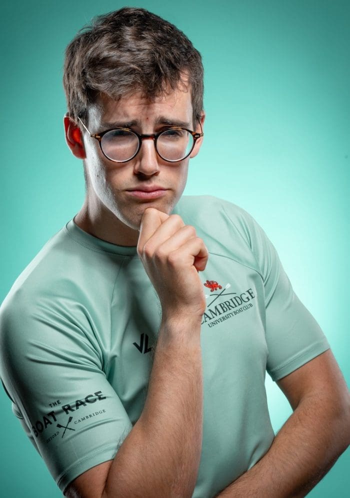 CUBC athlete in light blue top having fun