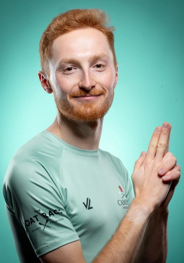 CUBC athlete in light blue top having fun