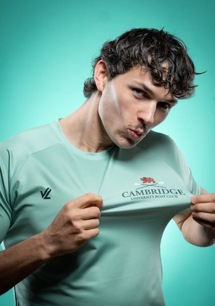 CUBC athlete in light blue top having fun