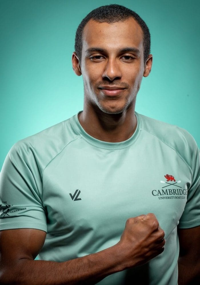 CUBC athlete in light blue top having fun