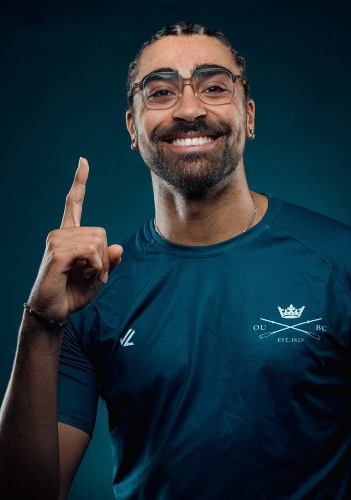 OUBC athlete in dark blue top