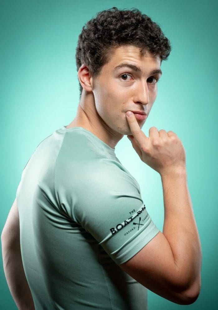 CUBC athlete in light blue top having fun