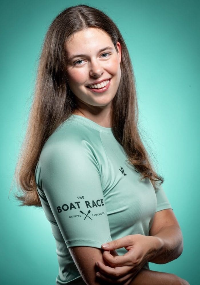 CUBC athlete in light blue top having fun