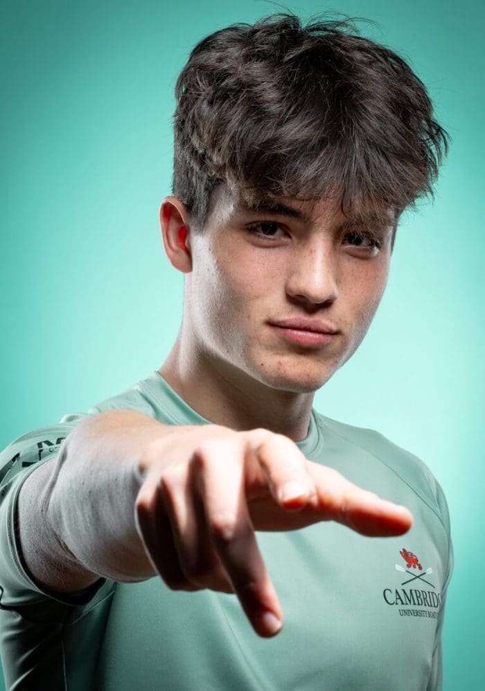 CUBC athlete in light blue top having fun