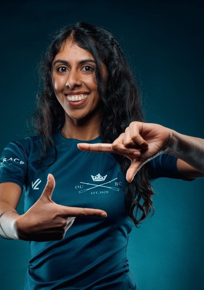 OUBC athlete in dark blue top