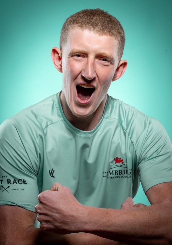 CUBC athlete in light blue top having fun