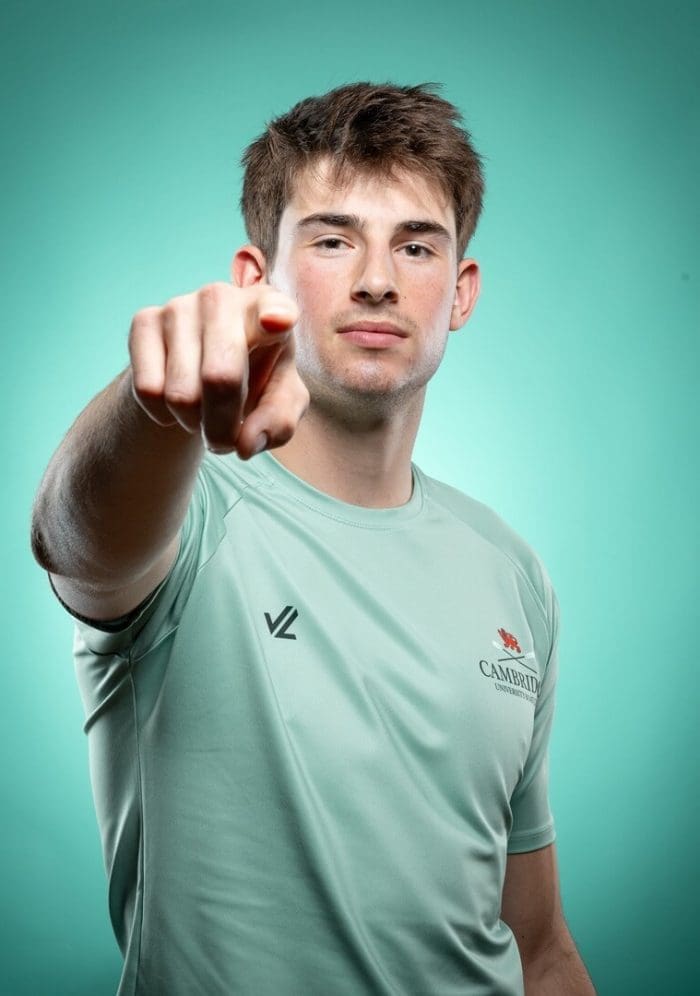 CUBC athlete in light blue top having fun